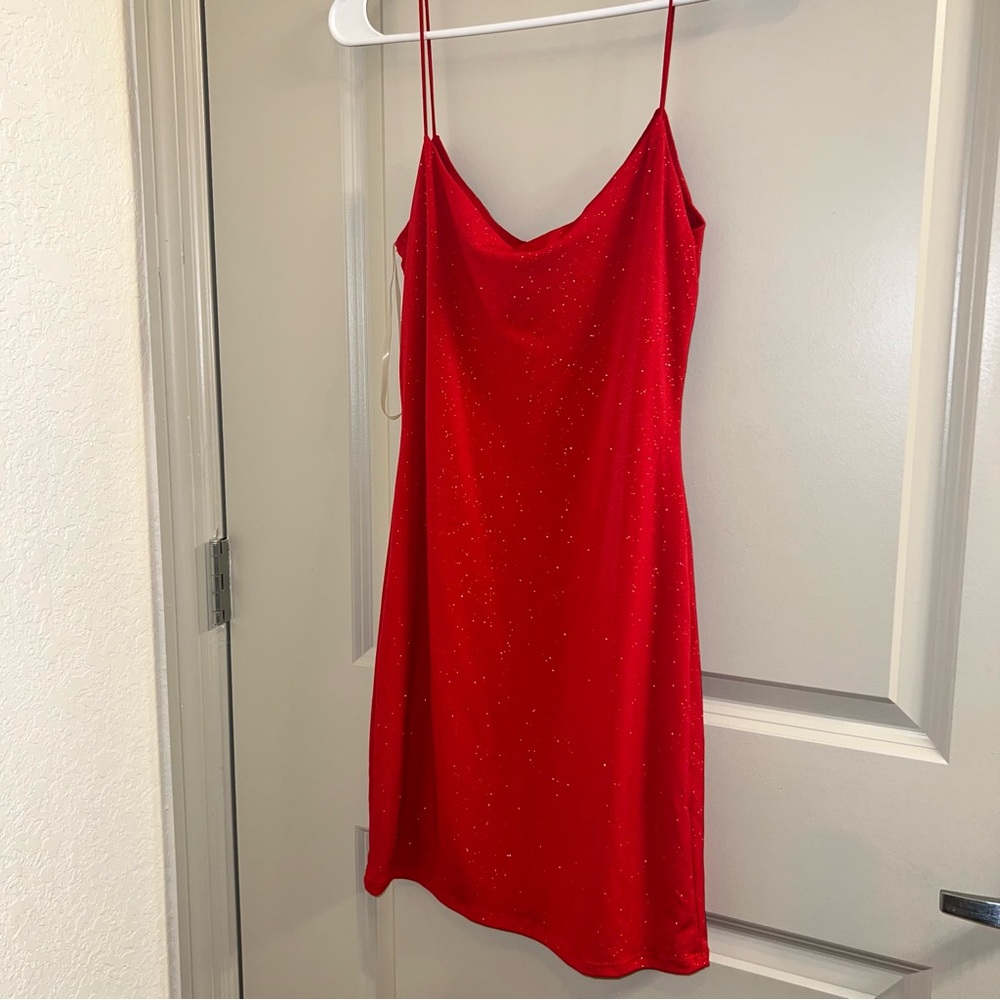 Red mini dress